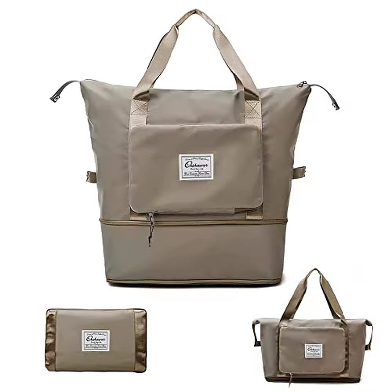 Large Capacity Foldable Travel Bag, Expandable Portable Carry on Bag, Dry and Wet Separation, Waterproof Sports Duffel Bags