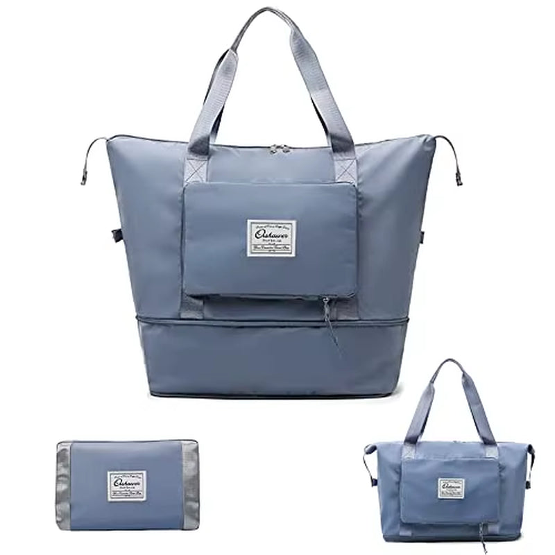 Large Capacity Foldable Travel Bag, Expandable Portable Carry on Bag, Dry and Wet Separation, Waterproof Sports Duffel Bags