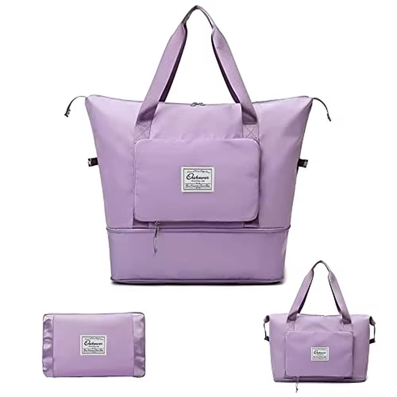 Large Capacity Foldable Travel Bag, Expandable Portable Carry on Bag, Dry and Wet Separation, Waterproof Sports Duffel Bags