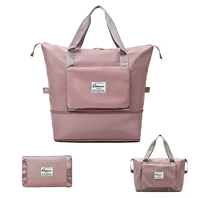 Large Capacity Foldable Travel Bag, Expandable Portable Carry on Bag, Dry and Wet Separation, Waterproof Sports Duffel Bags